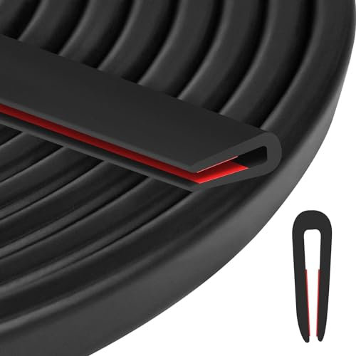 Joint Protection Bord de Tole 4mm x 3 Mètres Protection de Portiere Voiture Joint u Joint Voiture pour Portes de Voiture Plaques Métalliques Fenêtres(3 Mètres, 4mm)