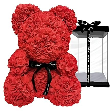 VIGOEXPRESS Rosenbär, Teddybär, Lovebear mit 500 Künstliche Rosen - Das ewige Symbol der Liebe | LOVEBEAR