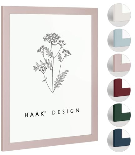 Haak Bilderrahmen modern stabil Miko Pastellrosa Pastell Rosa 48 X 68 cm Rahmen für Bilder Urkunden Poster Puzzle Pastell Farben