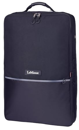 LeMieux Doppel-Zaumzeugtasche – interne Clips zum Aufhängen für zwei Zaumzeug – Netz-Luftschlitze – mehrere Taschen – Schwarz