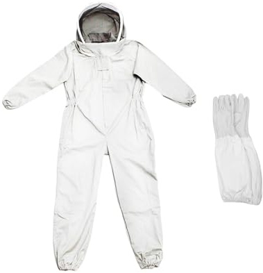 Colcolo Tuta per api, Abbigliamento per api, Forniture per api Ventilate con Cappello e Guanti Giacca per Apicoltore, XL