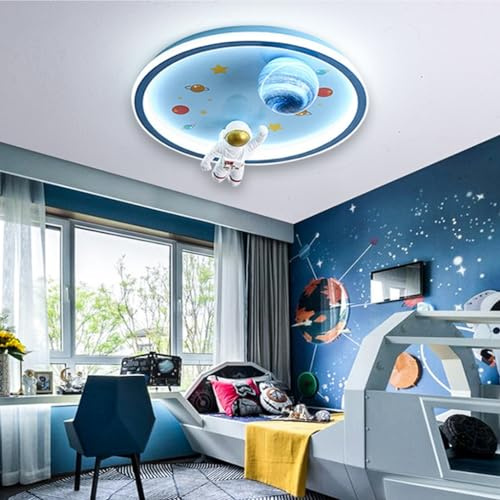 Harpochten LED Deckenlampen Schlafzimmer Licht Astronaut Deckenleuchte Modern Kreativ Dimmbar Acryl Lampenschirm Kinderzimmerlampe Mit Fernbedienung Jungen- Und Mädchenzimmerlampe Esszimmer Wohnzimmer