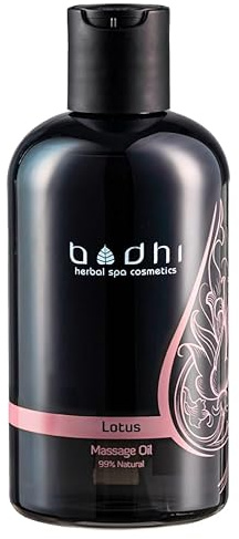 Bodhi® Massageöl Lotus 250 ml – harmonisierendes Öl für wohltuende und intime Massagen, mit Kokosöl und Reisöl, vegan und 99% natürlich