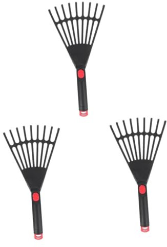 HOMSFOU 3stücke Handrechen Kunststoff Gartenrechen Mit Griff Laubrechen Für Gartenpflege Und Blumenbeete Robust Und Einfach Zu Bedienen Für Laubentfernung Im Freien