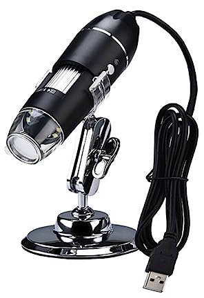 OSALADI Microscope Portable Mini Scope Caméra USB Grossissement 1600x Sûr Et Adapté Aux Expériences des Enfants Et À La Maison