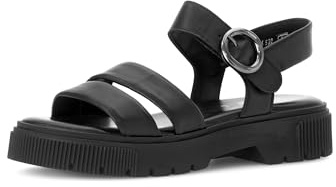 Gabor Damen Riemchensandalen, Frauen Sandalen,Strandschuhe,Sandaletten,Sommersandalen,Absatz,Sommerschuhe,Freizeitschuhe,schwarz,40.5 EU / 7 UK