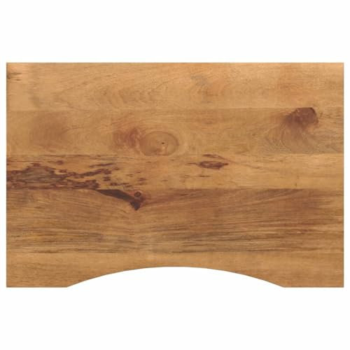 Homgoday Piano da scrivania con curva, 90 x 50 x 2,5 cm, in legno massello grezzo, mango grezzo, ricambio per tavolo da cucina, piano di lavoro, piano di lavoro per la casa