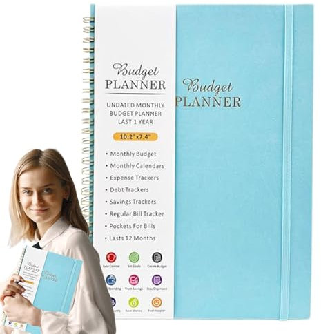 Finanz-Logbuch und Kontenbuch – benutzerfreundlicher Budget-Planer, Rechnungs-Tracker, Finanzplaner mit doppelseitigen Taschen für Familie, Freunde, Kinder