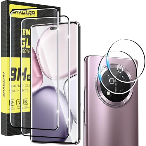 ZAXGLAR Protector Pantalla para Honor Magic 7 Lite Cristal templado,2 x Protectores de Pantalla + 2 x Protectores de Lente de Cámara,Sin burbujas y duradero