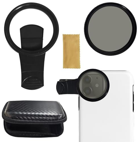 DONOONIS CPL Filtre Polarisant Universel pour Appareil Photo de Téléphone Portable ND 52 mm Filtre à Clipser Filtre CPL pour Téléphones Portables de téléphone avec Clip fileté pour iPhone, Samsung