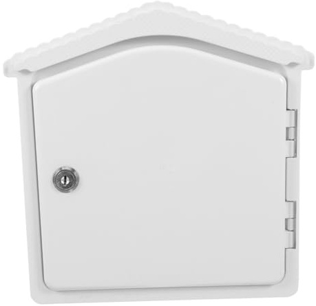 UKCOCO Boîte à Lait Murale en Plastique avec Serrure, 22x9x25 Cm, Blanche, Étui de Dépôt Sécurisé pour Livraisons Extérieures, Support Mural Compact pour Balcon, Usage Quotidien