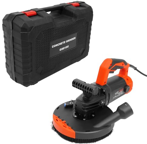 Smerigliatrice per calcestruzzo, 5000 W, con custodia per il trasporto, 2200 – 4800 rpm, 6 ingranaggi, fresa elettrica da parete con rotella per la ristrutturazione interna ed esterna di pareti