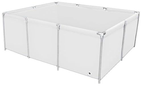 Générique Bassin à Poissons Hors Sol Portable – Réservoir d'eau Pliable, Grande bâche d'aquaculture pour l'irrigation du Jardin et l'élevage de carpes koï (Blanc, 2 x 1,5 m)