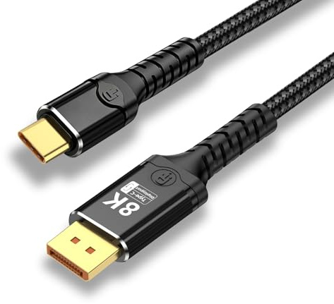 baolongking Cable USB C a DisplayPort 1.4, Thunderbolt bidireccional 3/4/5 a DP, cable USB C a DP, compatible con MacBook Pro/Air, Galaxy S25, iPad Pro, XPS 17 (2 m)