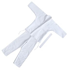 ICDKOYK Judo Gi Karate Judo Gi Uniform Herr Vuxna Träningskläder Lättviktiga Bomullskläder Kampsport Uppfyller Tävlingsstandarder Jiu Jitsu Uniform Karatekläder Student, Vit, 155 cm