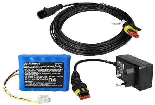 vhbw 1x Fuente alimentación, 1x bateria 2600 mAh, 1x Cable Baja tensión de 5 m reemplaza Husqvarna 580 43 38-03, 580 43 38-06 para cortacésped