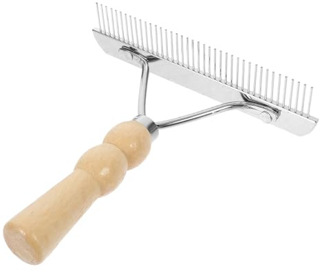 FRCOLOR Holzgriff Pferdeputzkamm Rosshaarbürste Pferdepflegezubehör Rutschfest Ergonomisch Langlebig für Pferde Reinigung