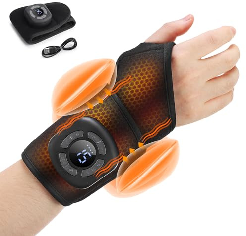 3-in-1 Kabelloses Handmassagegerät mit Luftkompression, Wärme & Vibrationsmassage für Handfläche, Handgelenk & Unterarm, 1200mAh Akku, Handgelenk Massagegerät zur Entspannung