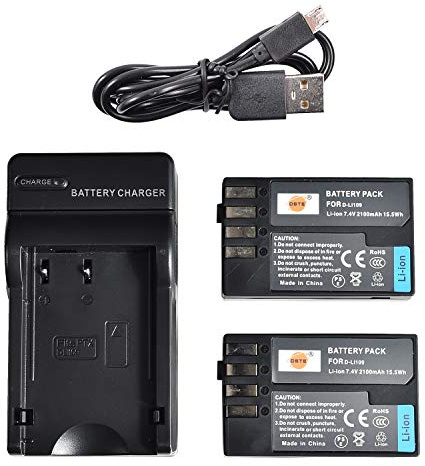 DSTE D-Li109 Li-Ionen Batterie (2-Pack) und Micro USB Ladegerät Anzug kompatibel mit Pentax K-R K-30 K-50 K-500 K-2 K-S2 K-S1