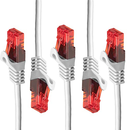 BIGtec LAN Kabel 10m Netzwerkkabel weiss - 5 Stück - Gigabit Ethernet Kabel RJ45 Stecker Patchkabel für Patchpanel Netzwerk Switch Gaming kompatibel Playstation 5 PS5 XBOX Nintendo Switch 2-Station