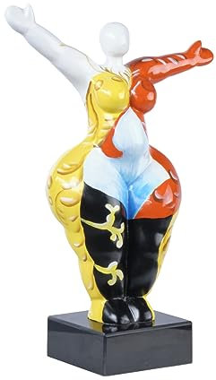 Meubletmoi Skulptur, Damen, mehrfarbig, 34 cm, mit erhöhten Armen – Dekofigur Modernes Design – Lady Sun Spain