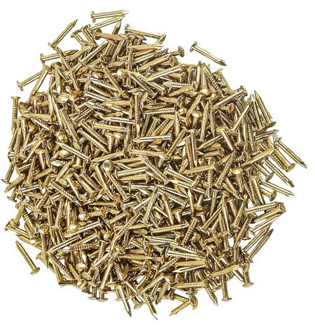 newlng 500PCS Testa Rotonda Piccolo Chiodi di Legno Accessori Hardware di Fissaggio Fatti a Mano Scatole Decorative Fai da te Accessori1 X 10mm Gold