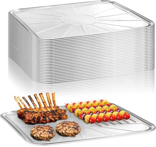 Lawei Set of 30 Disposable Foil Oven Liners - 18.5 x 15.5 Inch Aluminum Foil Liners Oven Drip Pan Tray for Cooking Baking Roasting and Grilling, Keep Your Oven Clean and Healthy