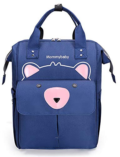 Lazeny Baby Wickelrucksack Wickeltasche Rucksack Multifunktional Mutter Babytasche Mama Reisetasche Große Kapazität Rucksack Unisex Baby-Flaschen-Tasche Reise Backapack für Mama Papa (Blau Schwein)