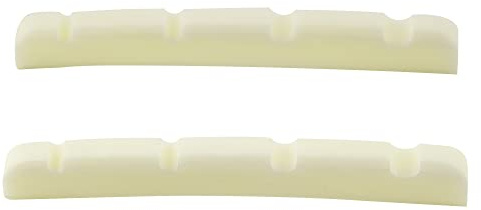 Musiclily Pro 41,91mm P Bass Knochensattel Elfenbein 2er Set | Gewölbter Unterseite, Gekerbt, für 4-saitige Fender Style Precision Bass