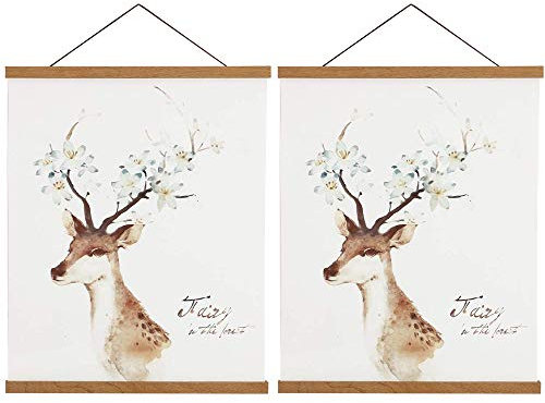 Sanauto A4 Posterleiste Posterschiene Poster, Magnet Magnetische Holz Poster Aufhänger Halter Rahmen Leisten Bild Bilder Bilderleiste Bilderrahmen 21x30 20x30 20x45(21cm, Teak, 2 Packungen)