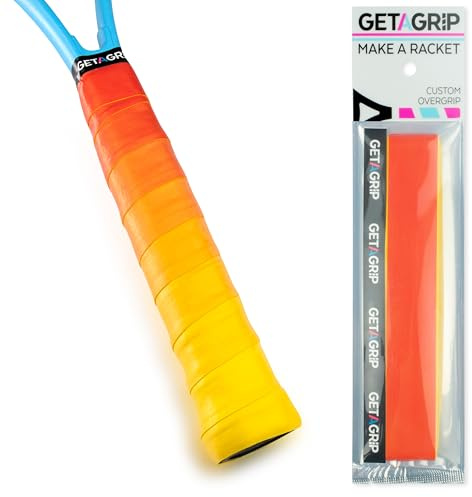 GET A GRIP - Personalisiertes Tennisschläger Übergriffband - Rutschfestes Tennis Overgrip, Griffband für Padel, Badminton, Squashschläger - Anti-Schweiß (Game, Sunset, Match, 1 Griff)