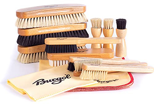 Burgol Schuhbürsten Set - Ihr Rund um Sorglospaket für Schuhbürsten und Tücher