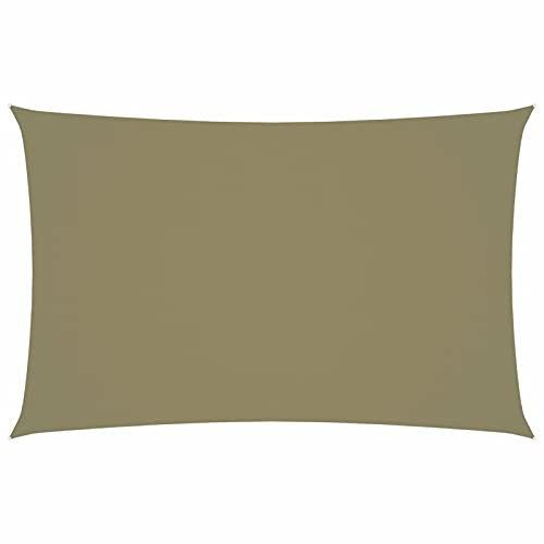 Tidyard Tenda Parasole Vela Parasole in Tela Oxford, Rettangolare 5x8 m, Vela Ombreggiante/Tende da Sole per Esterno, Protezione Raggi UV, Tende a Vela per Terrazzo Balcone Giardino Piscina, Beige