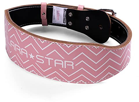 Rindsleder-Trainingsgürtel Aus Leder, 4 Zoll Breit, Richtige Form des Gewichthebens, Unterstützung des Unteren Rückens für Kniebeugen, Kreuzheben Und Cross-Training (Color : Pink, Size : 90-100cm)