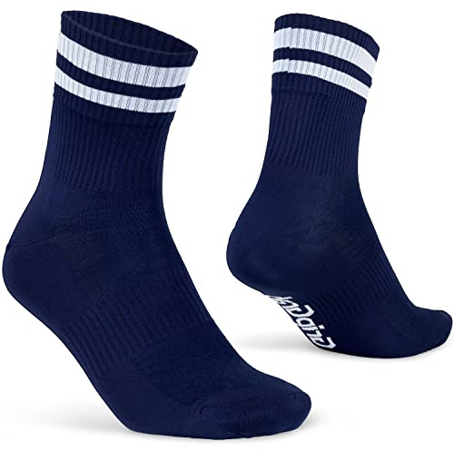 GripGrab Mixte Gripgrab Chaussettes Estivales Original Stripes en Rétro pour Vélo Vtt Multi-sport Respiran Chaussettes Cyclisme, Bleu Marine, 41-44 EU