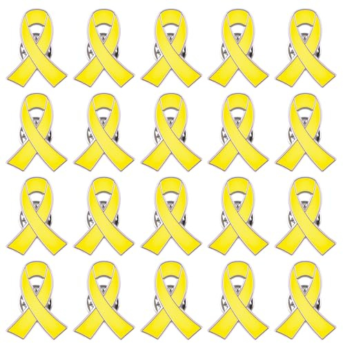 WANDIC Ribbon Pins, Metal Awareness Lapel Brooch Hope Badges Enamel Jewelry Pins for Decoration (Dark blue, 10)