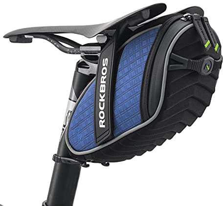 ROCKBROS Bike Saddle Bag Bicycle Seat Bag 3D Shell Saddle Bag Under Seat Cycling Seat Pack for Mountain Road Bike Bicycle Blue