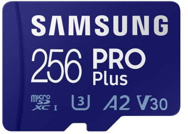 Samsung PRO Plus microSD-Karte, 256 GB, UHS-I U3, Full HD & 4K UHD, 160 MB/s Lesen, 120 MB/s Schreiben, Speicherkarte für Smartphone, Drohne oder Action-Cam, Inkl. SD-Adapter, MB-MD256KA/EU