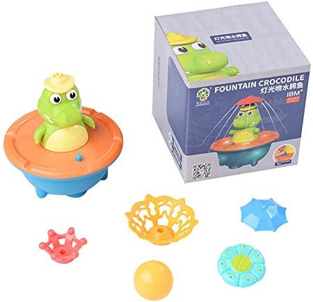 Badespielzeug Wasserspielzeug, 4 Modi Krokodil Badewannenspielzeug Spray Schwimmende Baden Sprinkler Spielzeug mit Licht, Schwimmbad Badewanne Spritzspielzeug für Kinder Junge Mädchen