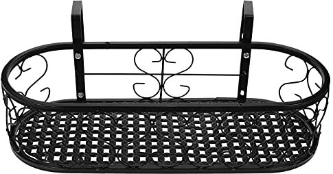 Balkon Blumentopfhalter Metall Hängende Geländer Blumentopf Halterung Pflanzkörbe Blumenregal Pflanzenregal Blumenständer Pflanzgefäße Hängetopf für Garten Balkon Terrasse Dekoration