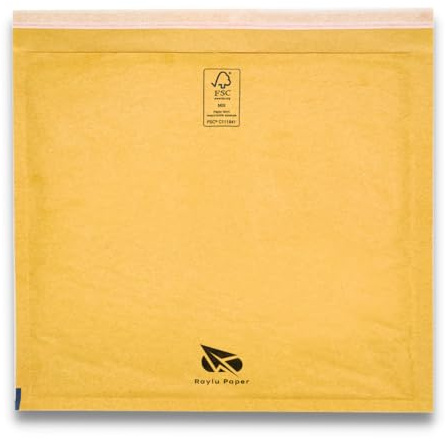 Raylu Paper® - Förpackning med 10 st kraftbubbelvadderade kuvert med självhäftande förslutning, kraft vadderade kuvert brun 10 st (180 x 160 mm (CD))
