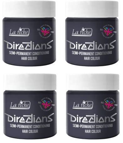 La Riche Directions Semipermanente Haarfarbe 100 ml Dose 4 Packung (Stormy Grey)