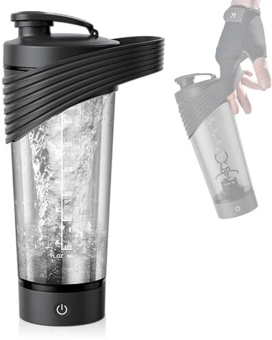 Shaker Elektrisch, Elektrischer Eiweiß Shaker 800ML, Fitness Eiweiß Shake, Becher Shaker-Flasche für Proteinshake und Mahlzeitenersatz-Shakes, Auslaufsicher, USB Wiederaufladbar, BPA-frei (Schwarz)