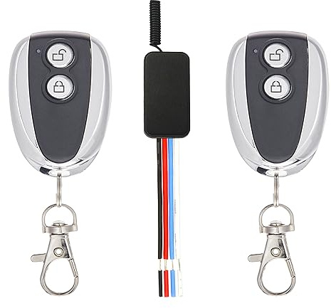 WOODGUILIN Interruptor inalámbrico CC 12 V, mando a distancia inalámbrico, CC 5 V/12 V/24 V, 5 A, mini interruptor remoto, 1 canal, para tiras de luz, cerraduras de puertas eléctricas, campanas de