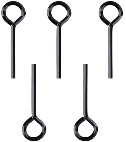 Abeillo 5 Pack 1/8 Allen Wrench, Hex Key for Push Bar Door, Standard Hex Dogging Key with Full Loop, Black Metal Allen Wrenches Keychain Door Keys