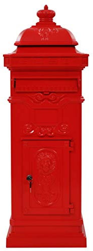 Homgoday Cassetta della Posta in Alluminio Inossidabile Vintage Rossa, Mobili per Casa Interno Esterno Soggiorno Camera da Letto