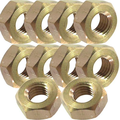 Universal Hardware Dadi esagonali M8 in ottone massiccio DIN934 (confezione da 10)