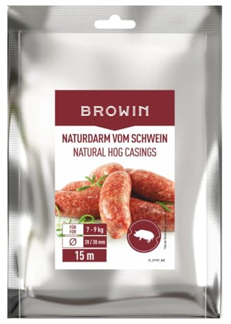 DIAH DO IT AT HOME Natural Pork Casings for Sausages - 28/30mm x 15m Clean and Safe Guts Perfect for Home-Made Sausages