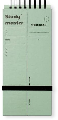 MUNID Smart Vocabulary Notebook, Memorization Notebooks, WordBook 3.2 L x 7.4 H x0.5 W, Two Half Hardcovers, 120Gsm Thick Paper With Band, 140Pages