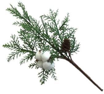 Ciieeo 4 Stück Künstliche Pflanze kunstpflanze kunstplflanze Tannenzapfen Baumwolle weihnachtskranz pflücken Anlage Wohnkultur Weihnachtsdekoration gefälschte Pflanze Tannenzweig Strauß